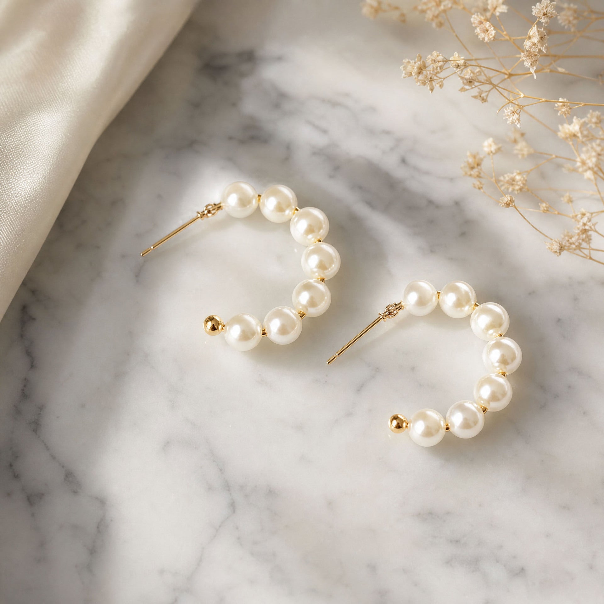 Wholesale French Retro Large Pearl Earrings,  Vintage Chic Women' s Stud Earrings,  Stainless Steel Plated Fashion Jewelry Accessory,  Everyday Party Wear