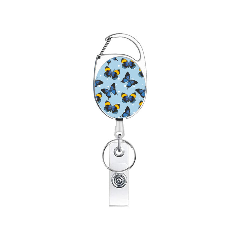Wholesale Flower Butterfly Zinc Alloy Telescopic Keychain Badge Reels ACC-KC-ChiHai014