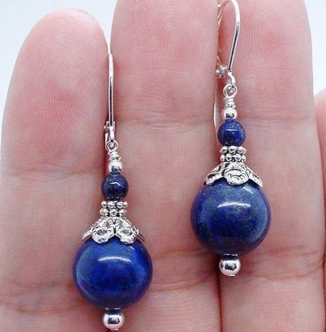 Wholesale Blue Lapis Lazuli Bead Earrings