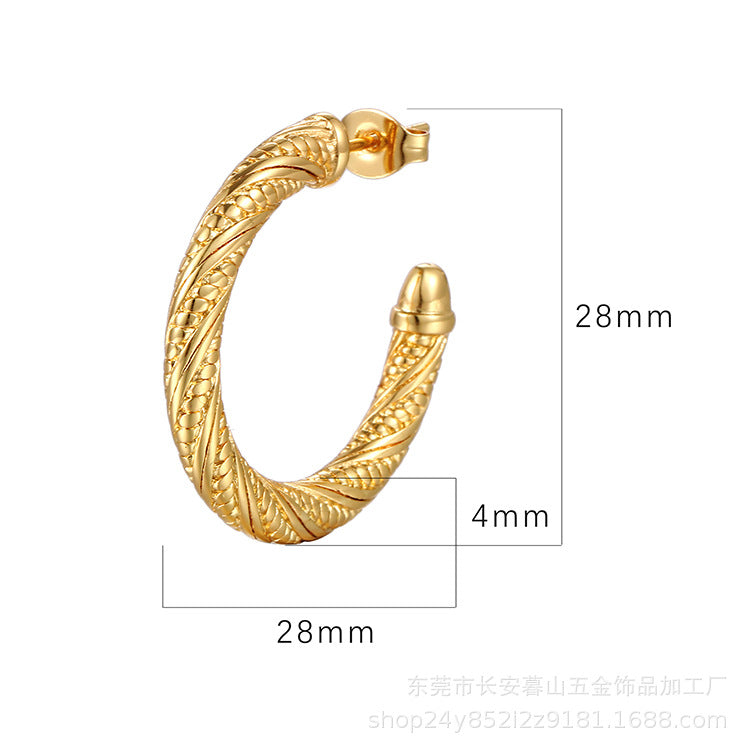 Wholesale  18K Gold Stainless Steel Earrings  Geometric  Irregular Earrings