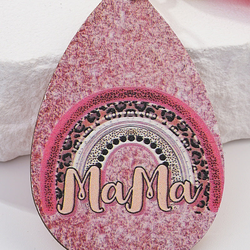 Wholesale Pink Leopard Pattern Arched Rainbow Keychain Pendant Mother's Day Gift Car Bag Keychain Pendant ACC-KC-HuiWen006