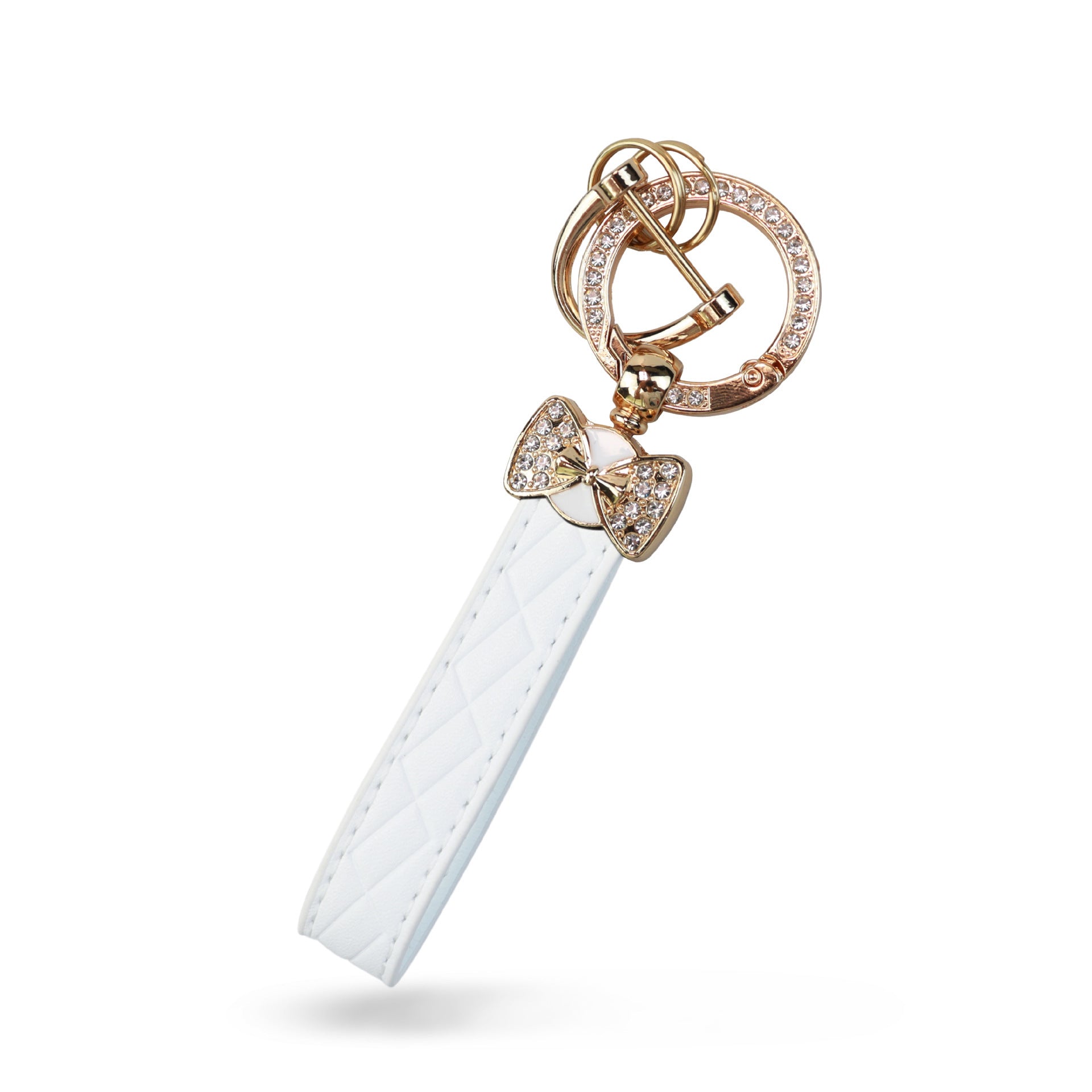 Wholesale Zinc Alloy Leather Rhinestone Butterfly Keychain - Stylish Car Key Accessory for Gifts