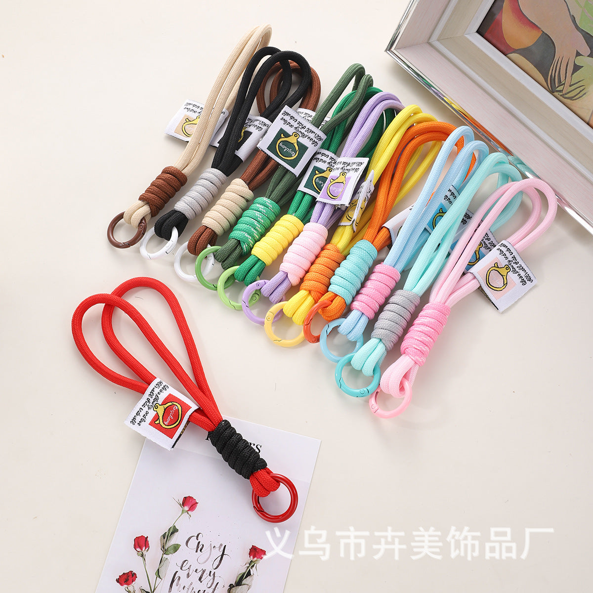 Wholesale Contrast color  wrist strap keychain