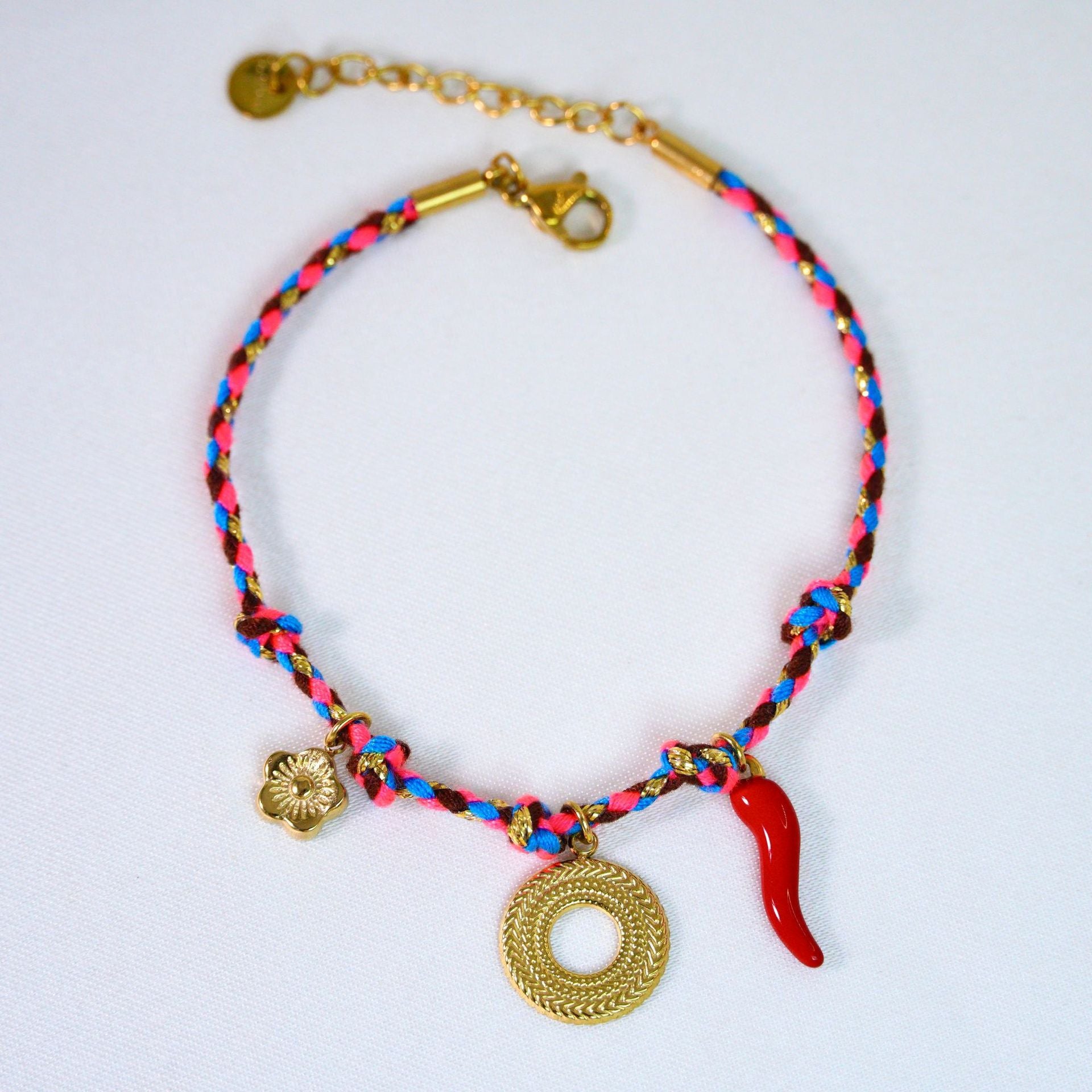Wholesale Handmade Colorful Rope-Braided Titanium Steel Necklace with Multi-Pendant and Natural Stone,  Boutique Resale Jewelry Accessory