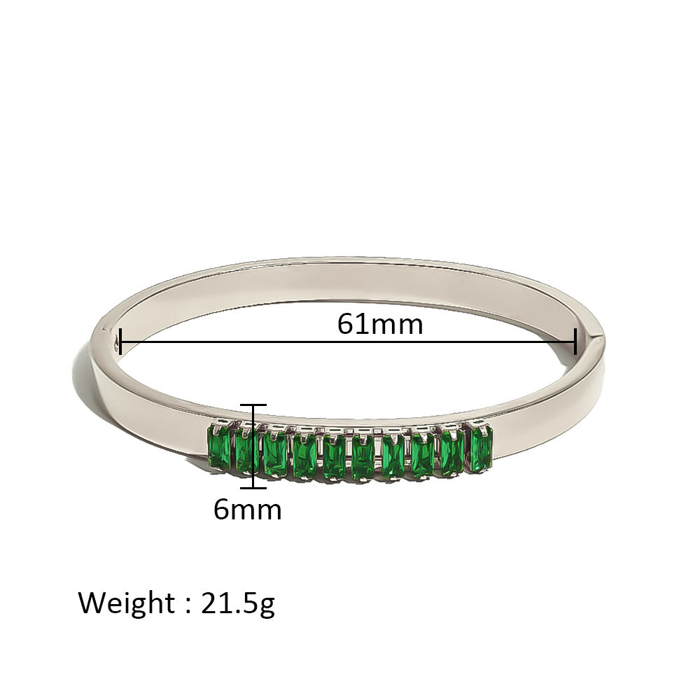 Wholesale Stainless Steel 18K Gold Plated Geometric Star Flower Zircon Bracelet