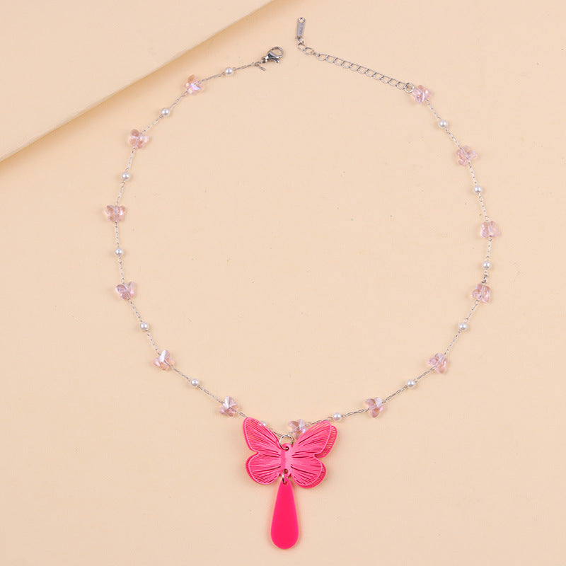 Wholesale Dopamine stainless steel acrylic necklace jewelry