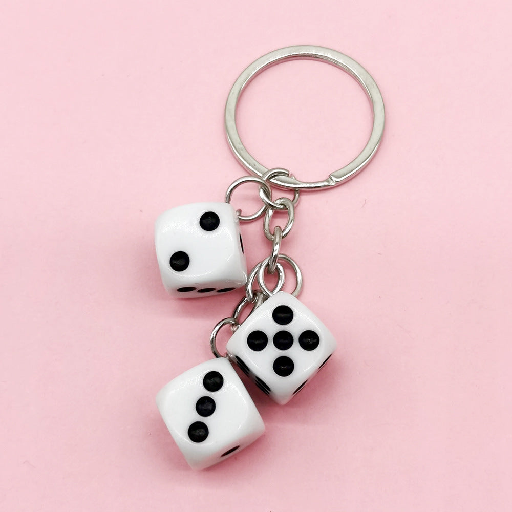 Wholesale Color Dice Keychain Pendant Resin Gift School Bag Pendant ACC-KC-DY003