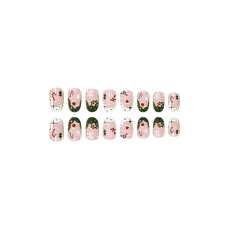 Wholesale 24 Pieces/box Christmas Press-on Nails Kits Nail Stickers ACC-NS-FengLi008