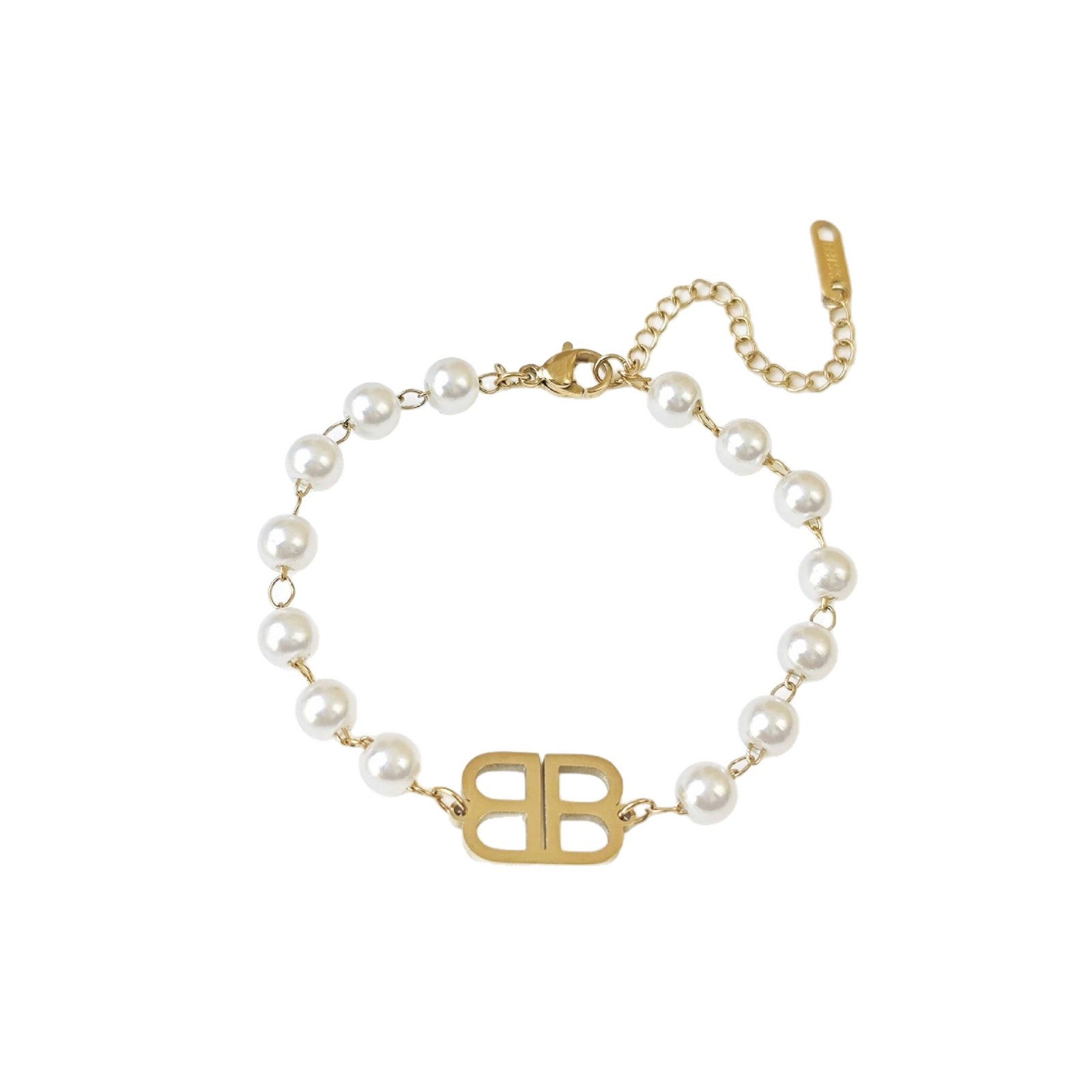 Wholesale Korean Style Golden Pearl Titanium Steel Bracelet Stylish Fashion Jewelry Accessory Boutique Resale