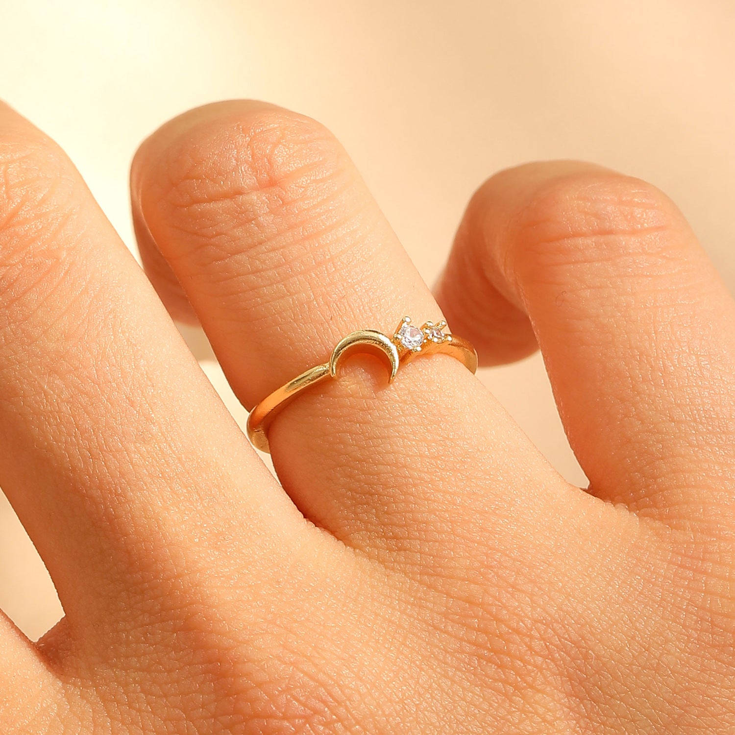 Wholesale Copper-plated man-made pearl wave design open ring set