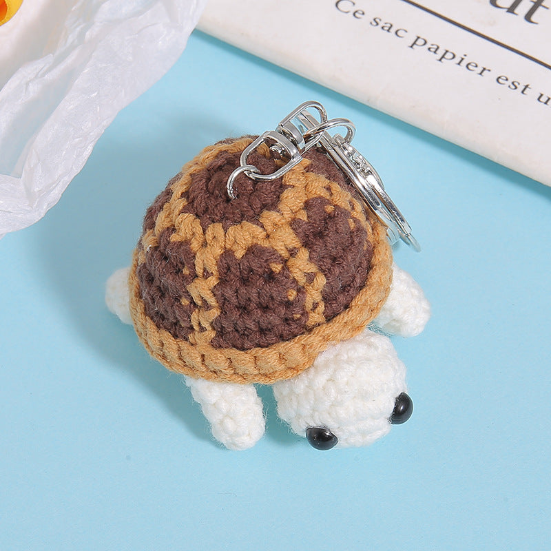 Wholesale Handmade Wool Crochet Doll  Woven Wool Turtle Keychain
