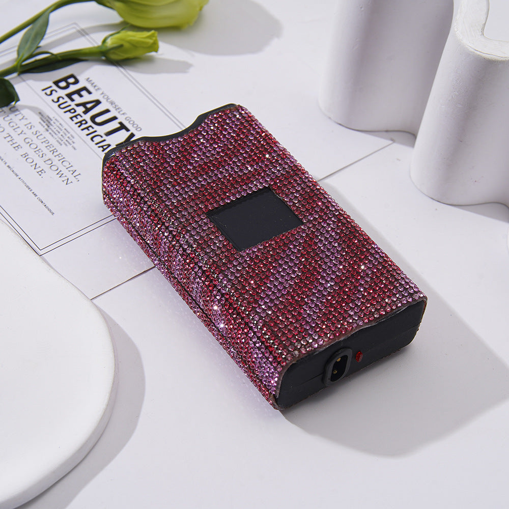 Wholesale Leopard Color Diamond Stickers Multi-function Charging Flashlight Keychain Accessories ACC-KC-ZhiYa065