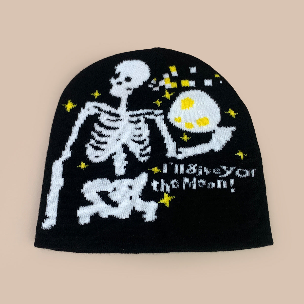 Wholesale  Skull Moon Jacquard Knitted Hat