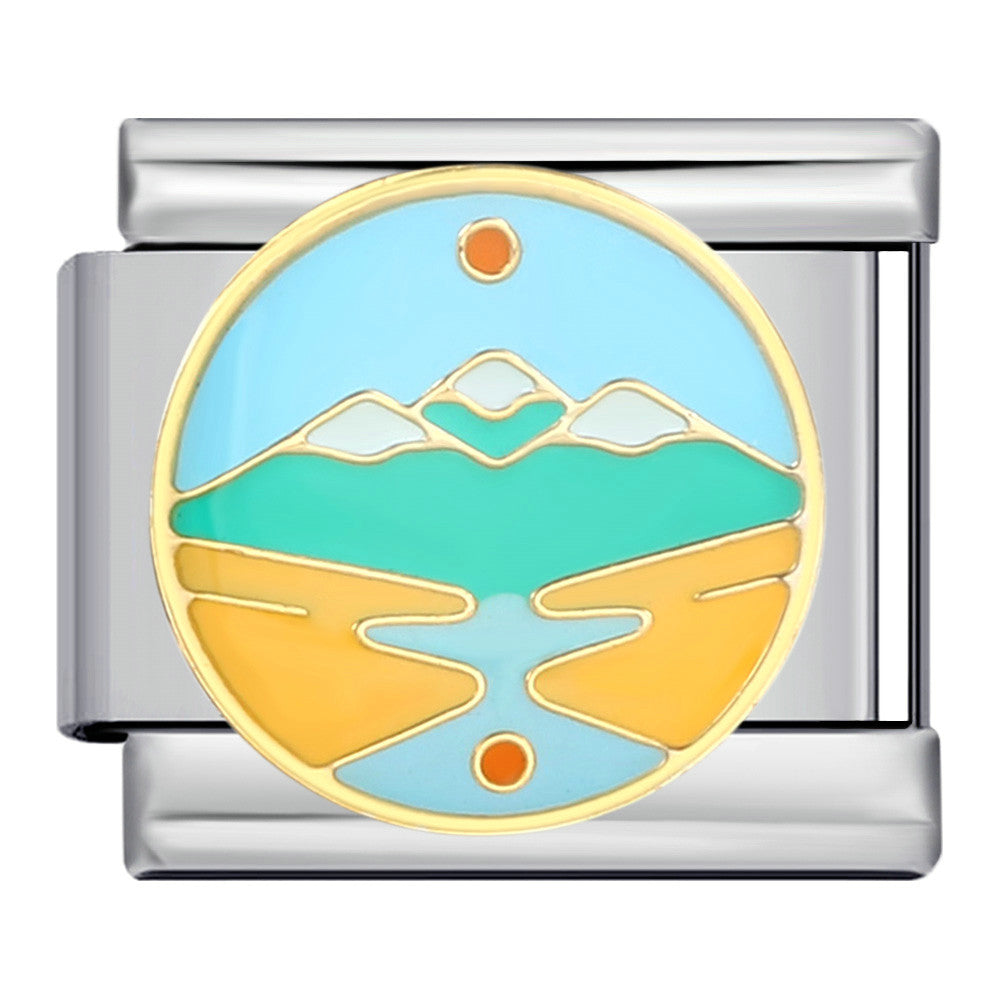 Wholesale Italian Module Bracelet Stainless Steel Welding Oil Dropping DIY  Bracelet