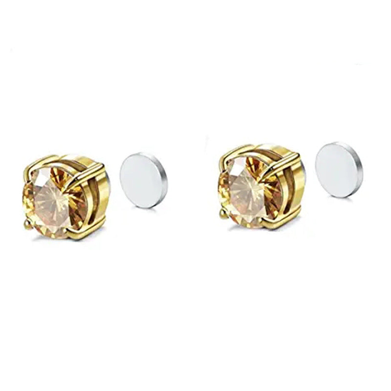Wholesale 2pcs Zircon Earrings Magnet Ear Clip Earrings ACC-ES-LR004