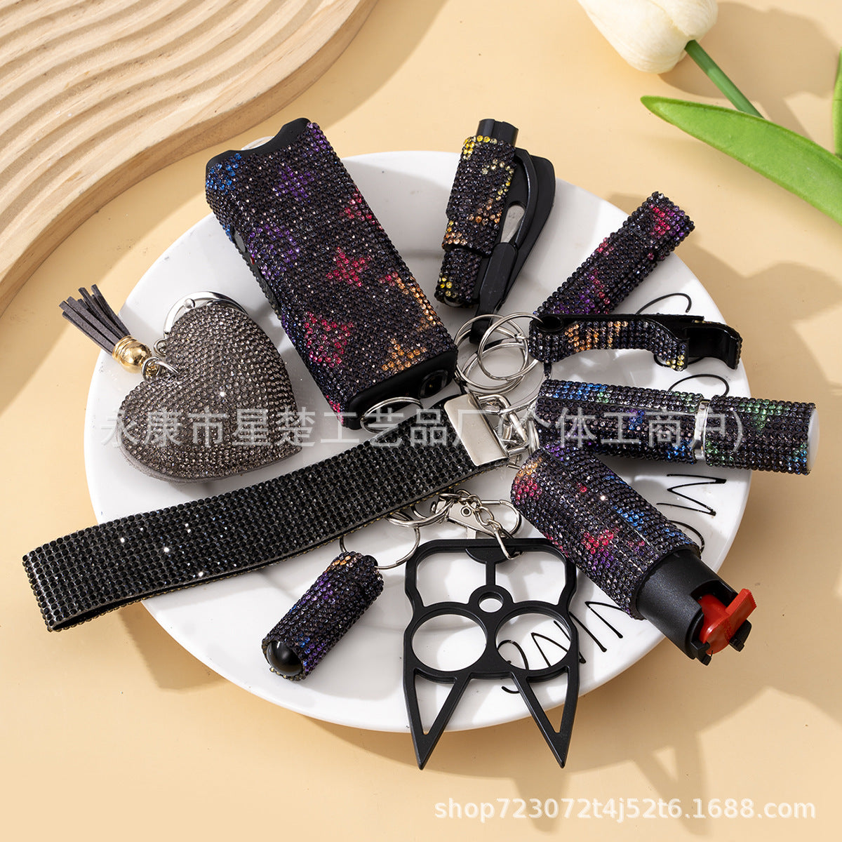 Wholesale Outdoor DIY Keychain 11-piece Set Jewelry Accessories Bottle Convenient Keychain Pendant ACCVIP-KC-ZhiYa020