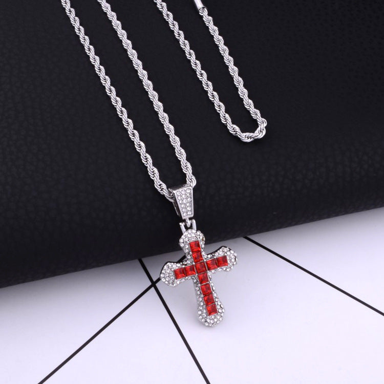 Wholesale Full Diamond Cross Necklaces Long Necklaces ACC-NE-Xunb003