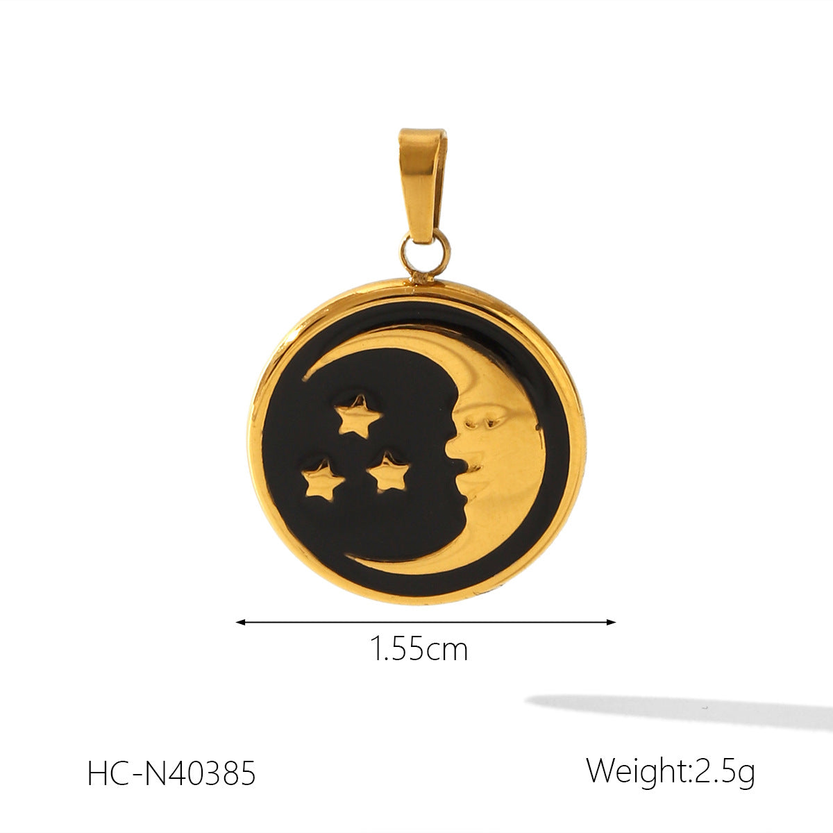 Wholesale Personalized Fashion Stainless Steel 18K Gold Accessories Natural Stone Oil Dropping Zircon Pendant Jewelry