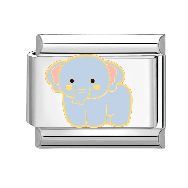 Wholesale Italian modular creative cute Charms animal cartoon DIY jewelry craft bracelet accessories