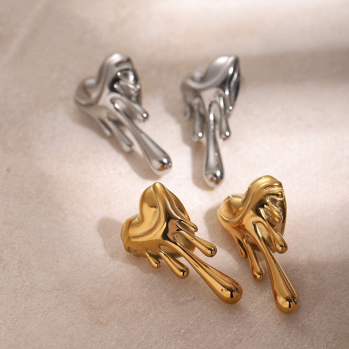Wholesale 18k Gold Stainless Steel Earrings Heart Earrings ACC-ES-JingQiao002