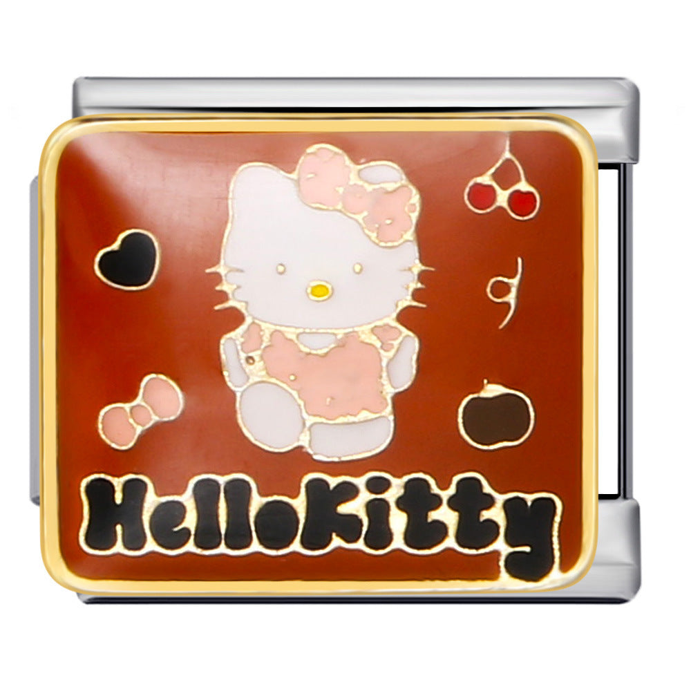 Wholesale Italian Charm Bracelet 9mm DIY Splicing Removable Oil Drop Cartoon Stainless Steel Composable Bracelet