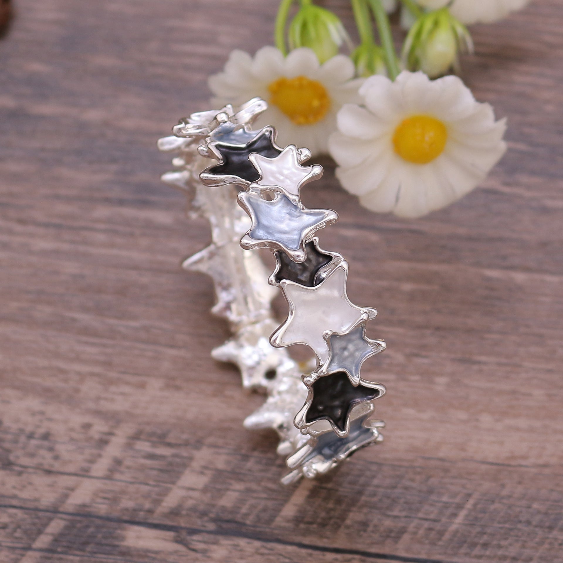 Wholesale Star Color Painting Oil Mosaic Gold Bracelet ACC-BT-Taol003