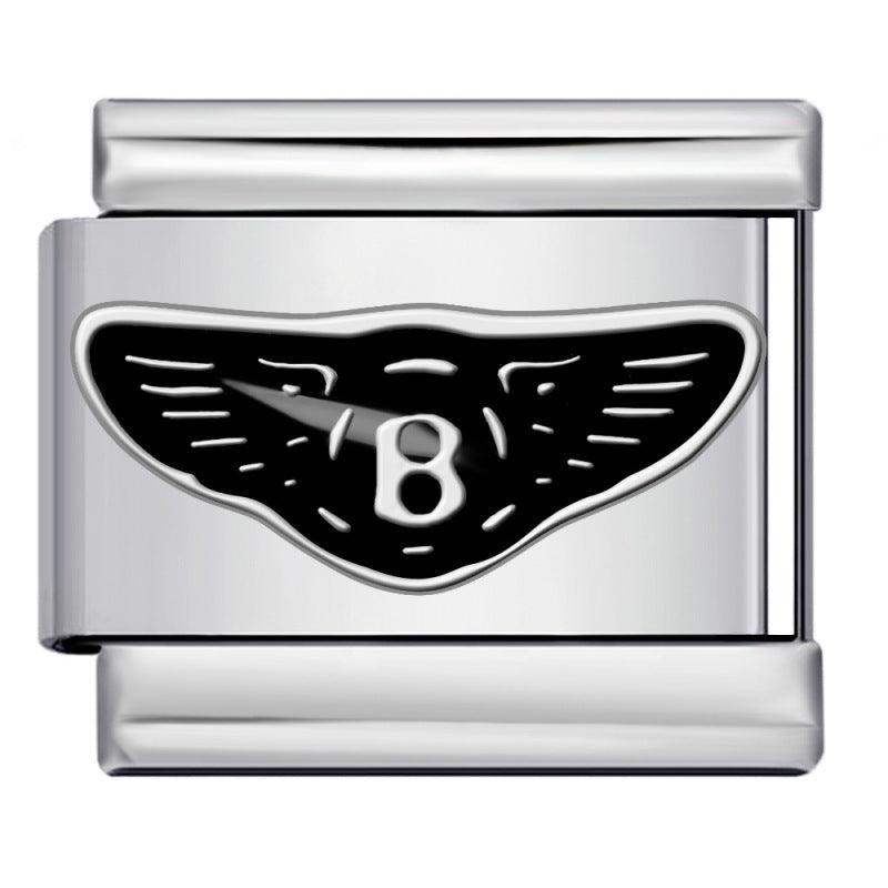 Wholesale 5pcs Italian Charm Bracelet 9mm DIY Splicing Car Logo Stainless Steel Composable Bracelet