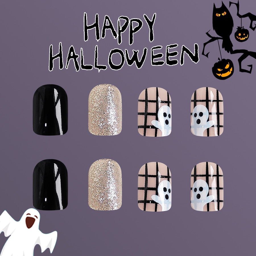 Wholesale 24 Pieces/box Halloween Ghost Press-on Nails Kits Nail Stickers ACC-NS-GuaiXL081