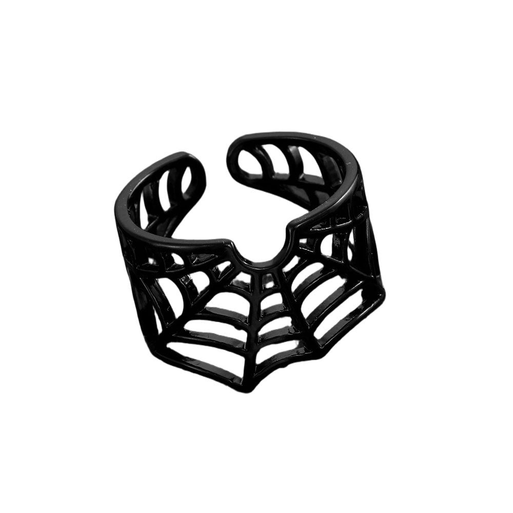 Wholesale Dark Style  Web Ring - Geometric Hollow Open Alloy Jewelry - Fashion Accessory for Boutique Resale
