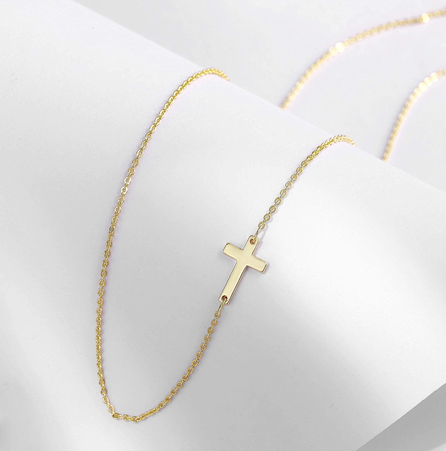 Wholesale  Stainless Steel Double Layer Cross Necklace