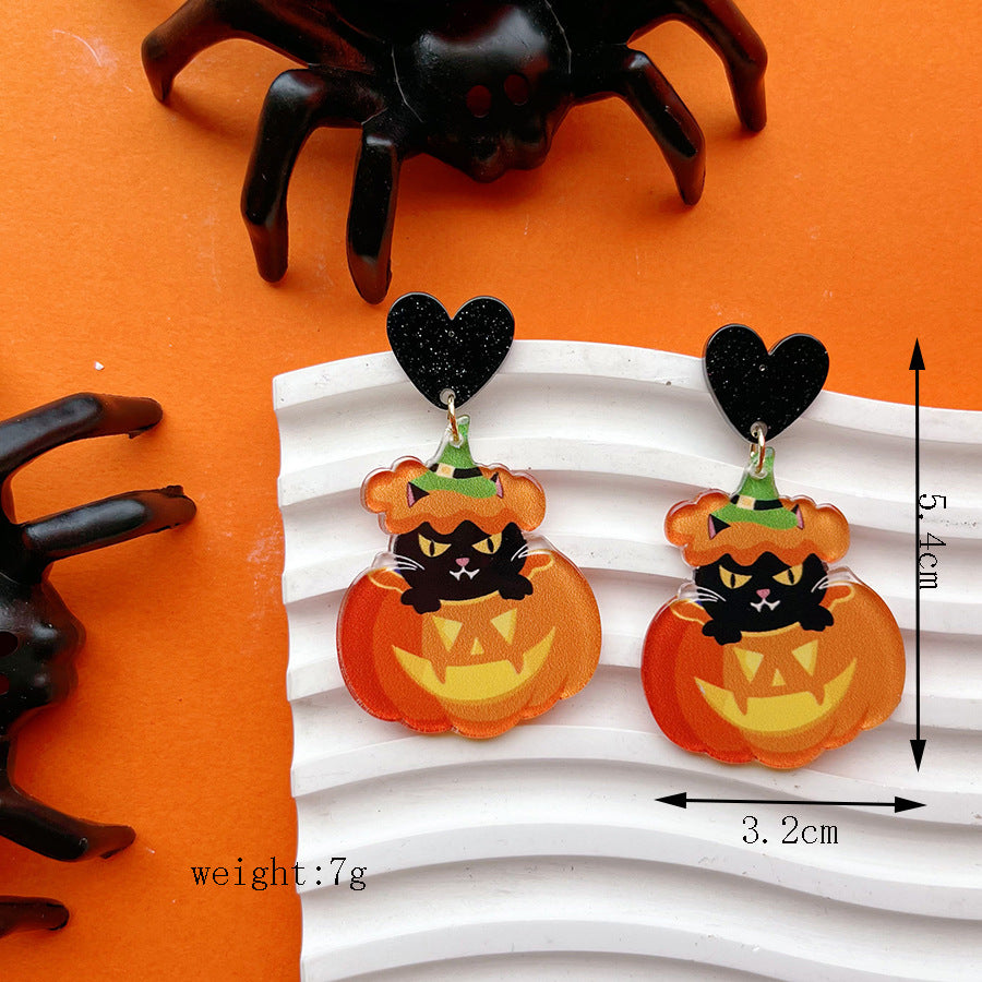 Wholesale  Acrylic pumpkin ghost earrings