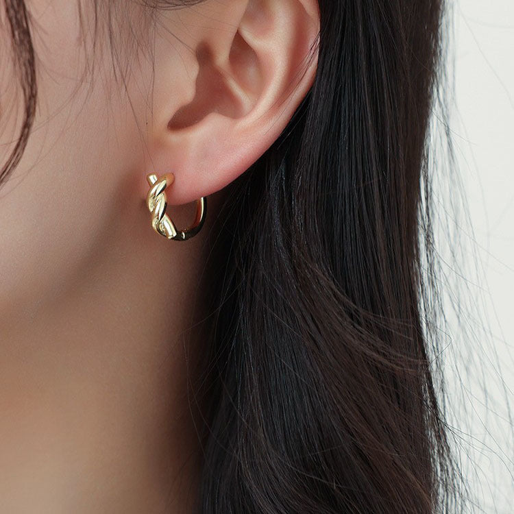 Wholesale Metal Electroplated Minimalist Knot Earrings Boutique Resale Jewelry Accessory