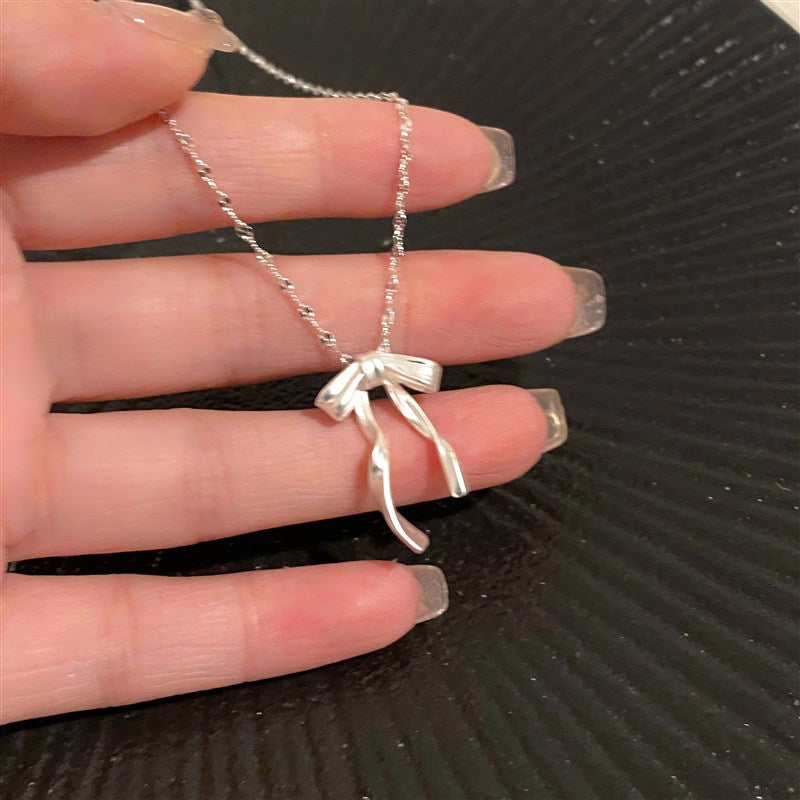 Wholesale Sweet Four-Leaf Flower Clavicle Chain - Titanium Steel,  Non-Fading,  Gemstone Accents - Boutique Resale Jewelry