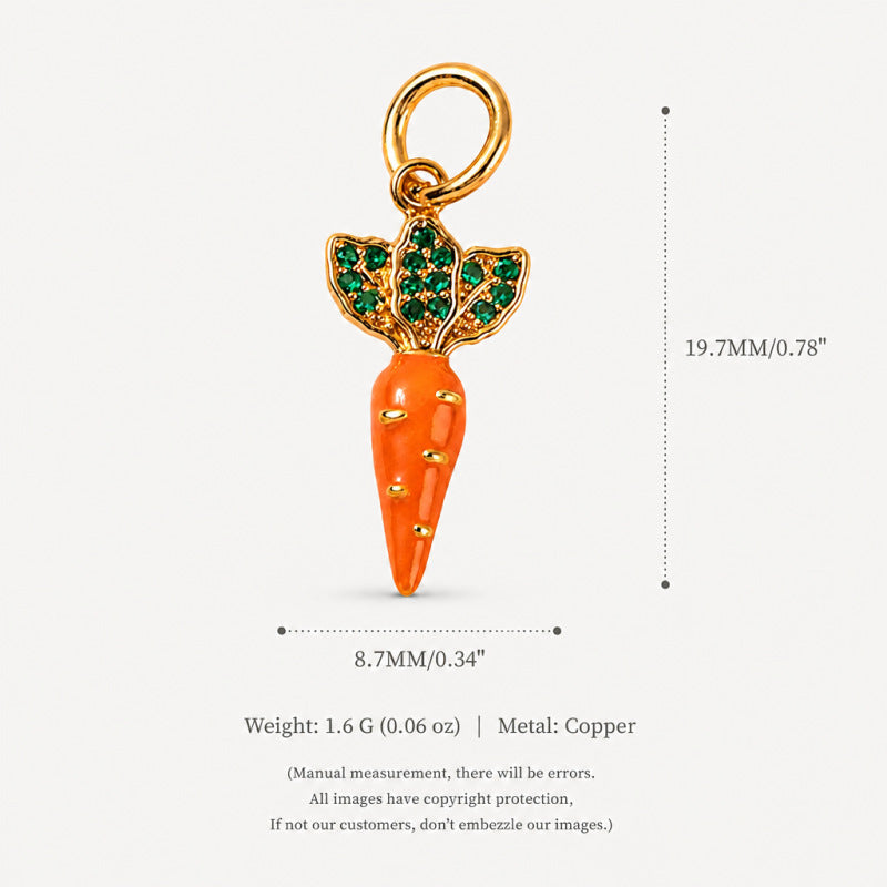 Wholesale Eco Friendly Copper Food Shaped Charms Stylish Fruit Vegetable Pendant For DIY Earrings Bag Charm Keychain Resale
