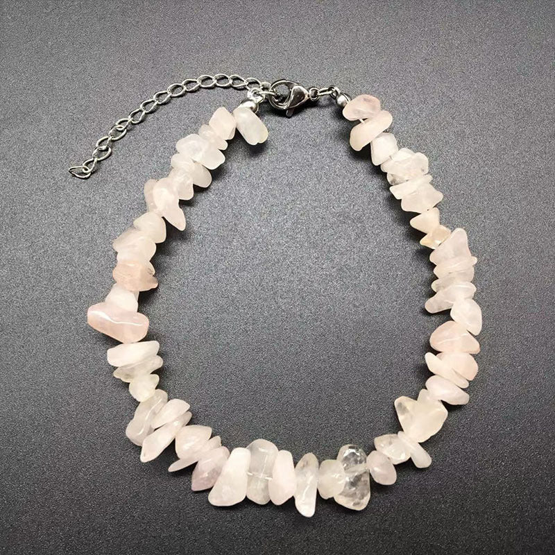 Wholesale Colorful Natural Stone Anklets Stainless Steel Wire Lock Buckle ACC-AS-Yima001