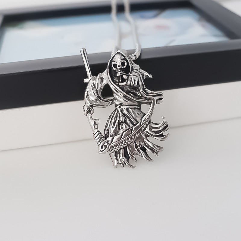 Wholesale skull death pendant vintage  men' s necklace