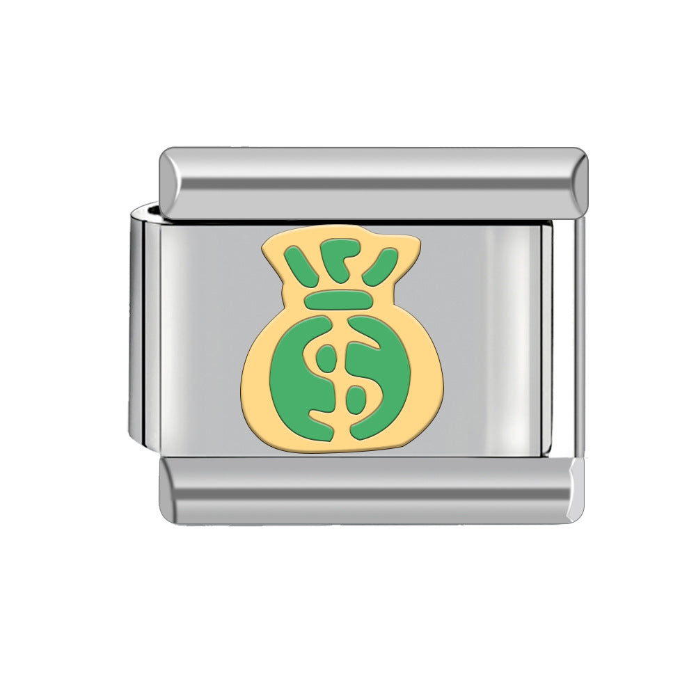 Wholesale 9mm Italian Charm Starter Bracelets DIY square Single Section Creative Stainless Steel Composable Bracelet