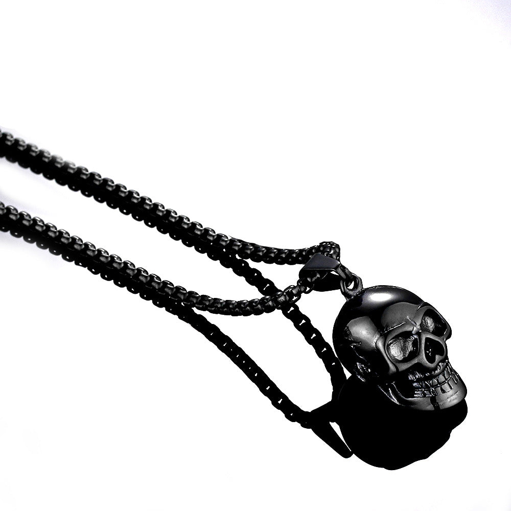 Wholesale exaggerated personality oversized skull necklace