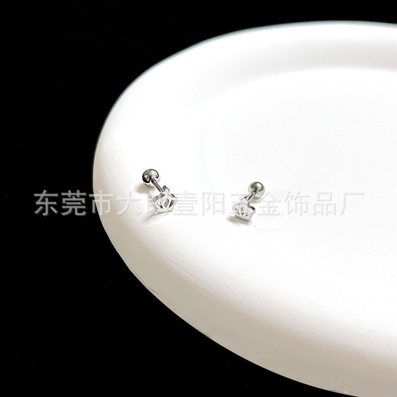 Wholesale Titanium Steel Stylish Heart  Star Screw-Back Cartilage Stud