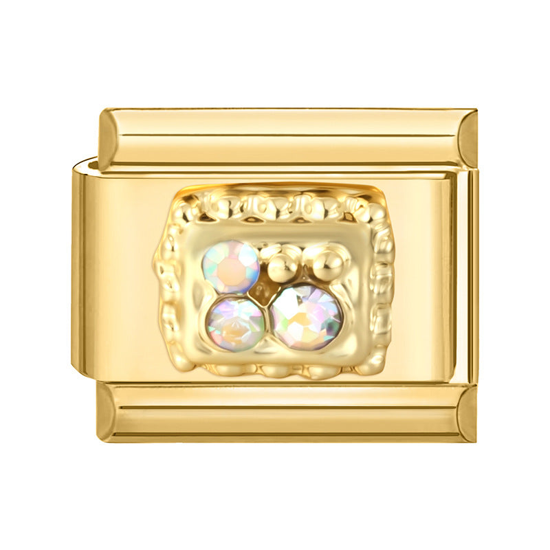 Wholesale 9mm Italian Charm Starter Bracelets DIY square Single Section Creative Stainless Steel Composable Bracelet