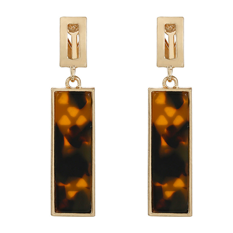 Wholesale colorful rectangular long ear clips earrings