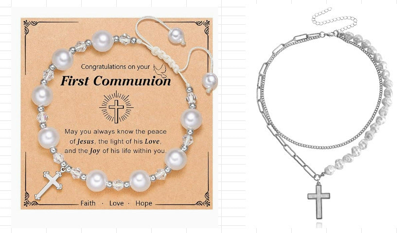 Wholesale White Pearl  Love Diamond Ring Pink  Beads Woven Bracelet