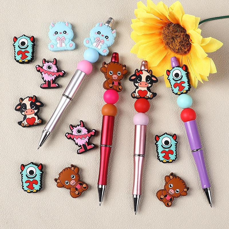 Wholesale 20pcs Valentine's Day Cartoon Animal Focal Beads DIY Bead Accessories ACC-BDS-RongFa041