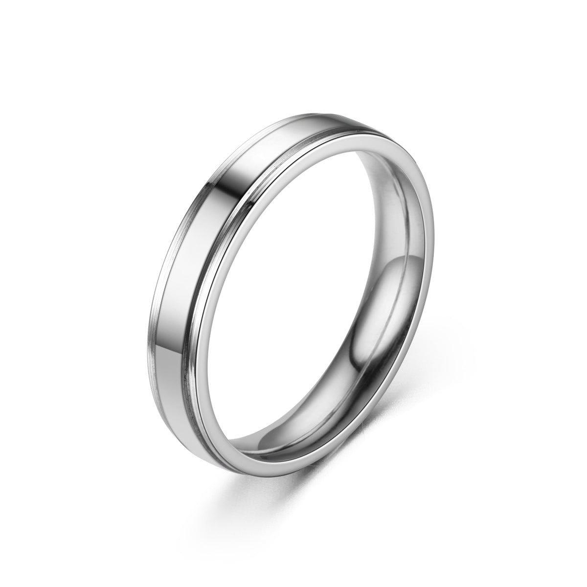 Wholesale glossy titanium steel ring non-fading  couple ring