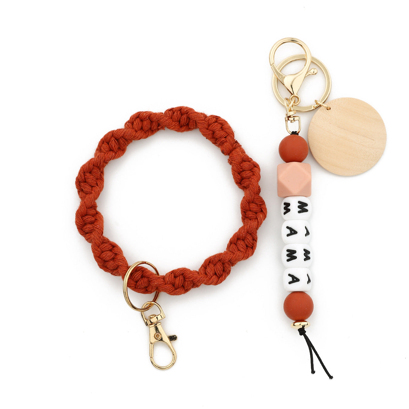 Wholesale  twist braided bracelet braided hand rope Wristlet Keychain