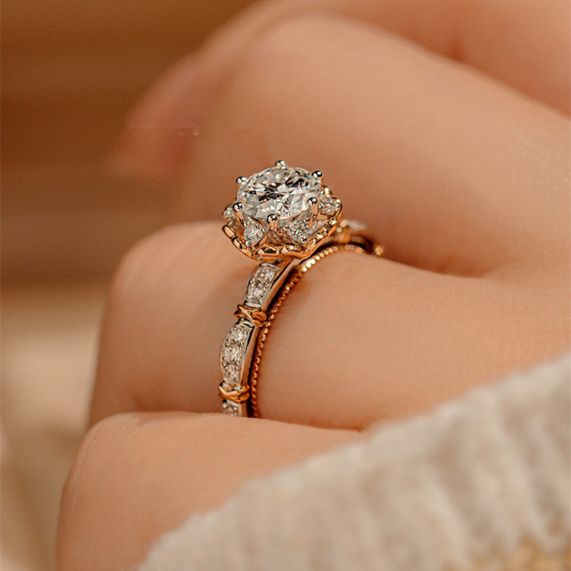 Wholesale Moissanite Rose Super Shiny Open Ring