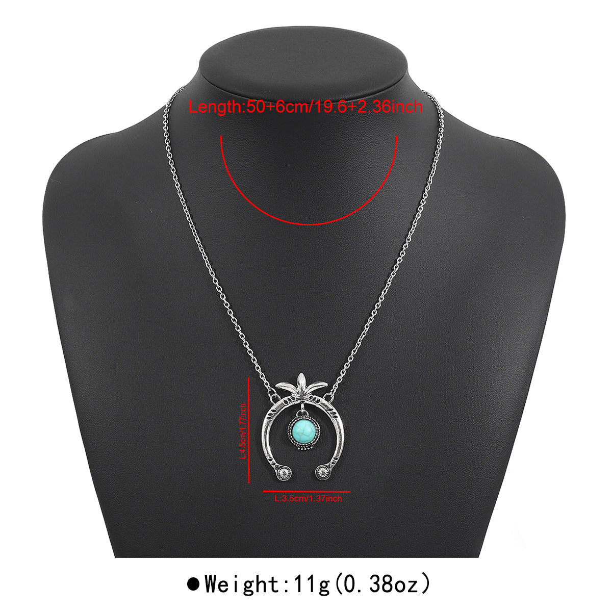 Wholesale  Retro Geometric Alloy Necklace Bohemian Ethnic Turquoise Necklace