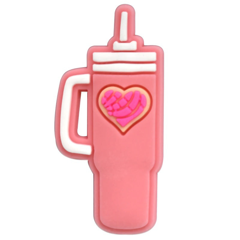Wholesale  Random 100pcs Love-themed Water Bottle PVC Soft Rubber Shoe Buckle Decoration