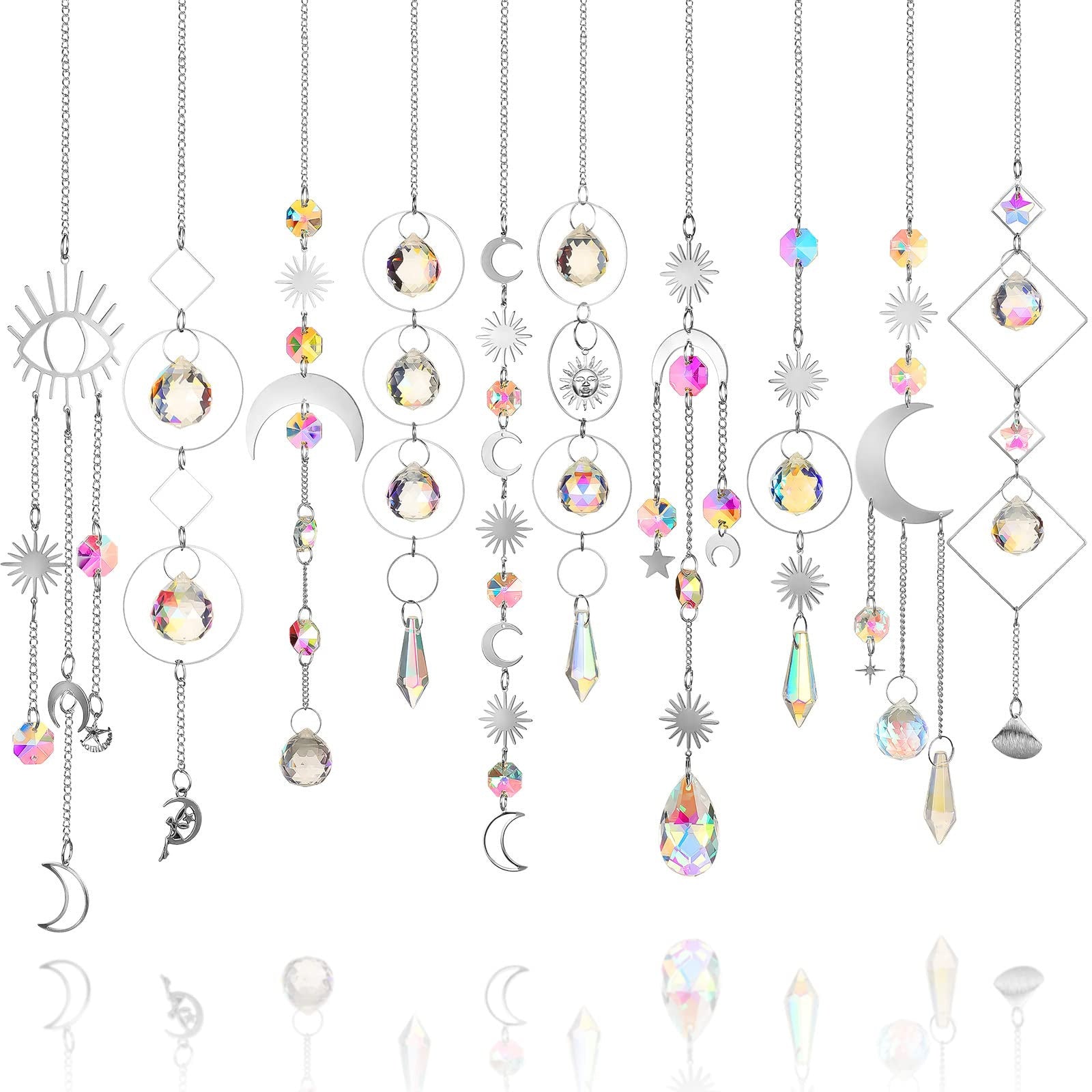 Wholesale Gold and Silver Crystal Sun Catcher hanging window Sun prism decoration