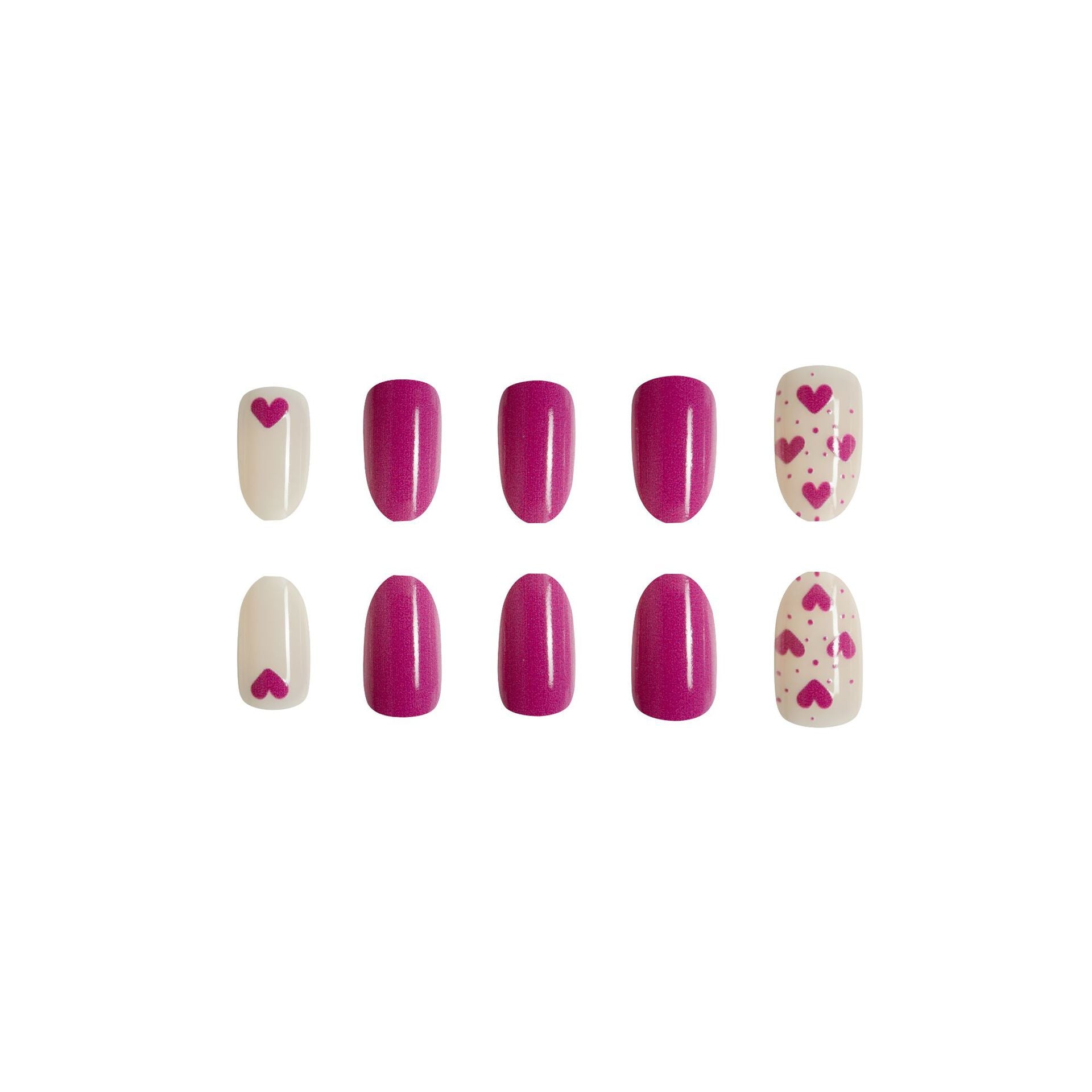 Wholesale 24 Pieces/box Valentine's Day Short Glossy Oval Rose Red Heart Manicure Press-on Nails Kits Nail Stickers ACC-NS-GuaiXL057